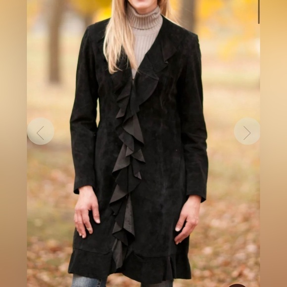 Jackets & Blazers - Margaret godfrey Women's Summer Ruffled Suede Coat
